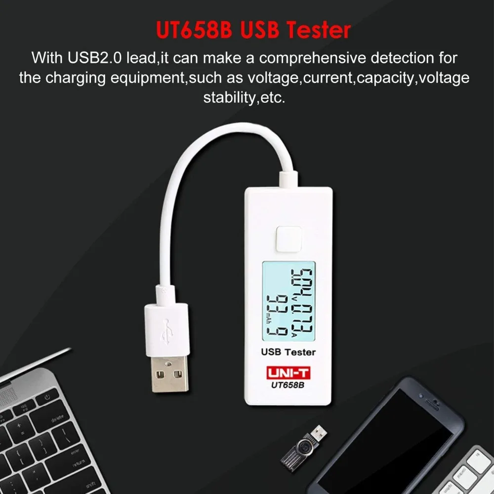 UNI-T UT658B цифровой мини-ЖКД USB Вольтметр Амперметр зарядное устройство банк силы