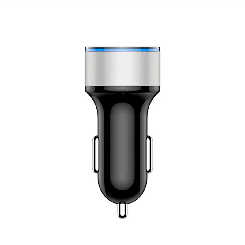 Silver 3.1A 2 Порты и разъёмы устройство для автомобиля с двумя портами USB Зарядное устройство с ЖК-дисплей Дисплей автомобиля сотового телефона-Зарядное устройство для IPhone samsung гнездо сигареты Зажигалка Мощность банка - Тип штекера: Silver