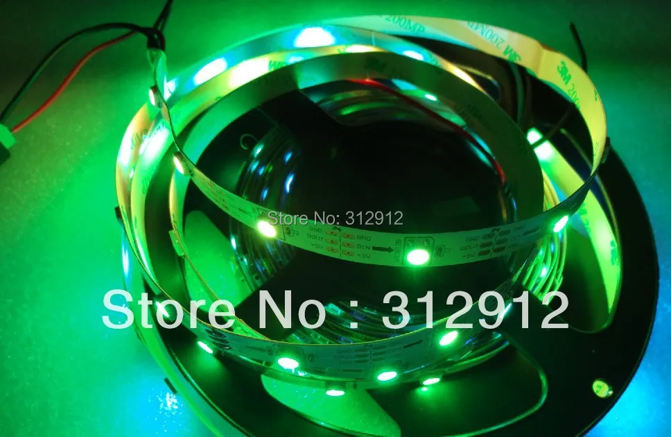 5m DC5V WS2812B led pixel srip не водонепроницаемый 30 шт WS2812B/M с пикселями 36 Вт Белая печатная