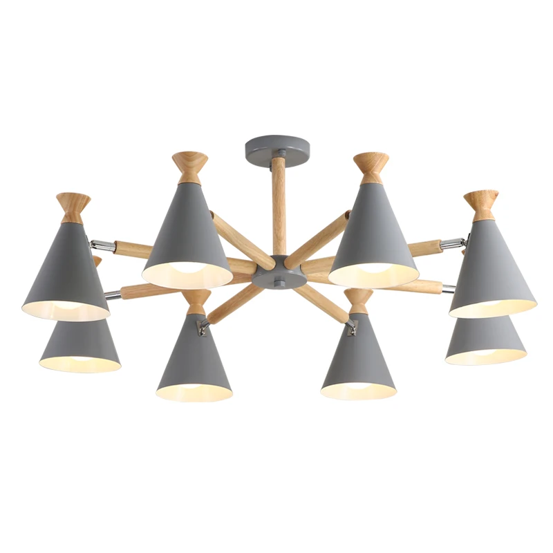 Gray-8 lights Аппаратные средства, современная светодиодная Люстра для гостиной, спальни, квадратная внутренняя Потолочная люстра, лампа, светильники - Цвет абажура: Gray-8 lights