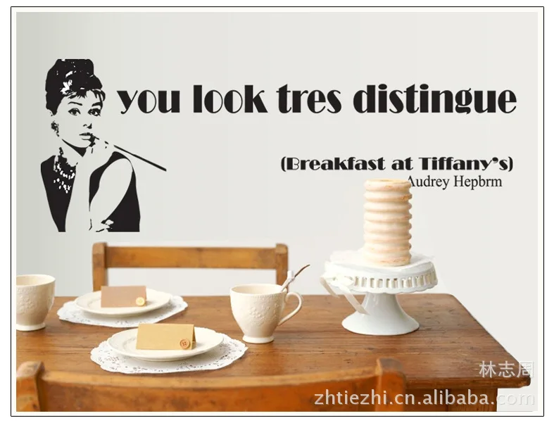 Новая Большая 3d космическая Одри Хепберн Настенная Наклейка звезда украшение