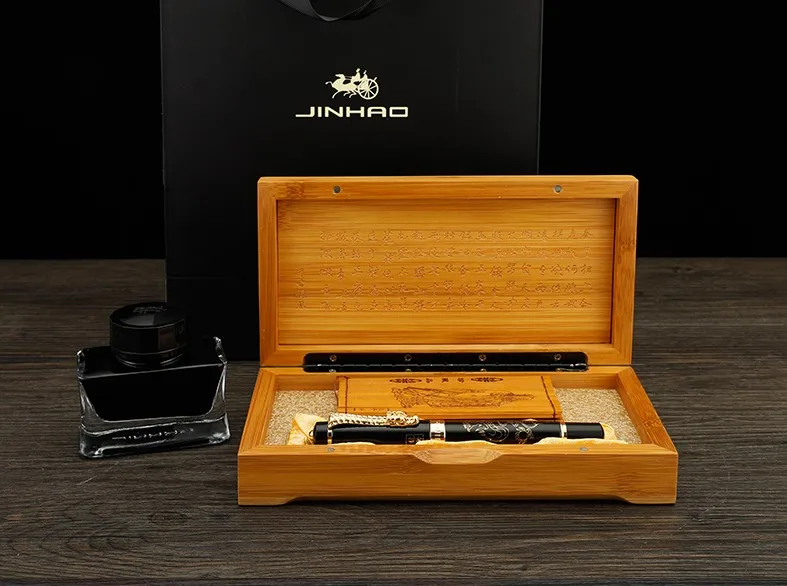 

Jinhao Ancient Grey Chinese Oriental Dragon Fountain Pen with Original Box Free Shipping