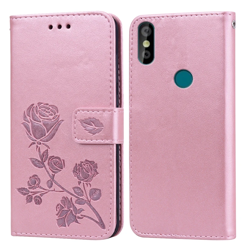 Роскошный рельефный кожаный чехол-бумажник с розой Для Doogee Y8 чехол-книжка