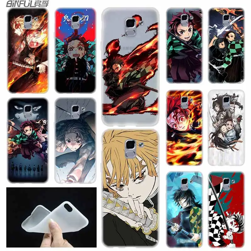 Мягкий чехол из ТПУ для Samsung Galaxy J6 J8 J5 J7 J4 Core Plus 2018 2016 2017 EU Prime Pro Ace Demon Slayer Kimetsu no