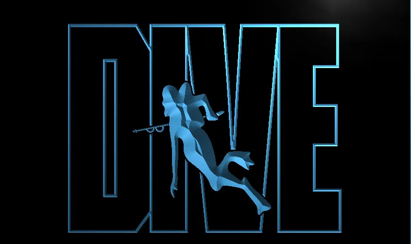LM101- Dive Ocean Sport Logo Lure Led Light Sign | Дом и сад