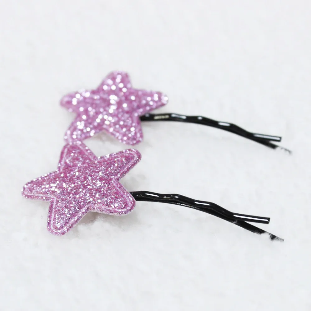 Заколки для волос девочек 2 шт. заколки вечерние Блестки принцесса звезда кожаная