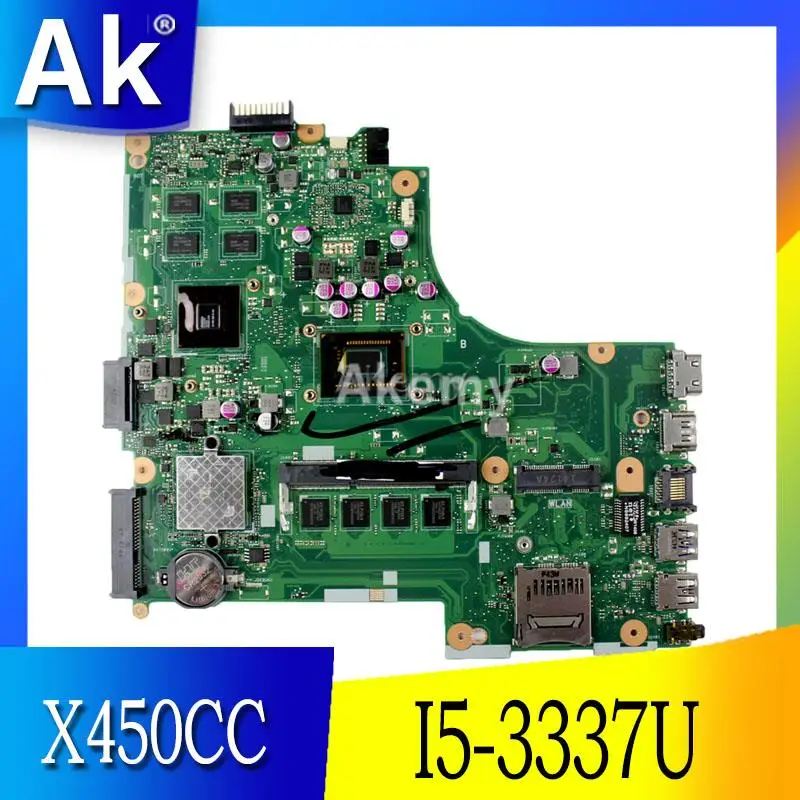 

AK X450CC Laptop motherboard For Asus X450CC X450C X450 Test original mainboard 4GB-RAM i5-3 th gen GT720M