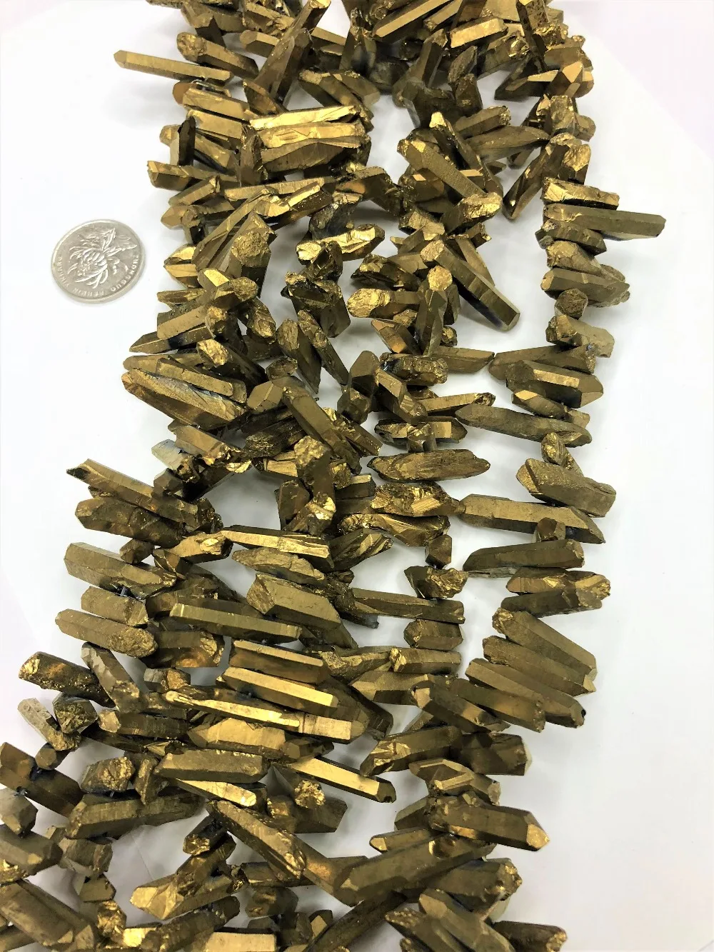 3-5x18-30mmNatural Quartzs Золото Цвет палочка Беспокоиться Камень полудрагоценные бусины DIY
