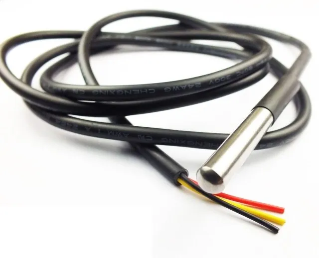 

DS18B20 Waterproof temperature probe temperature sensor waterproof-length 1m longest extending distance 100m