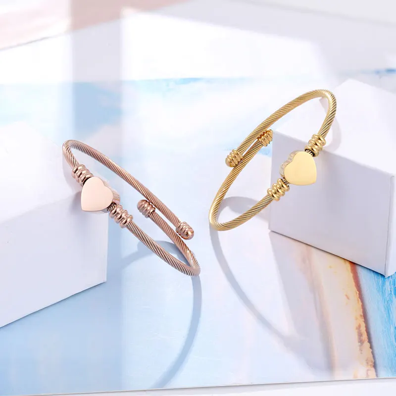 Женский браслет с сердечками armbanden voor vrouwen регулируемый из нержавеющей стали