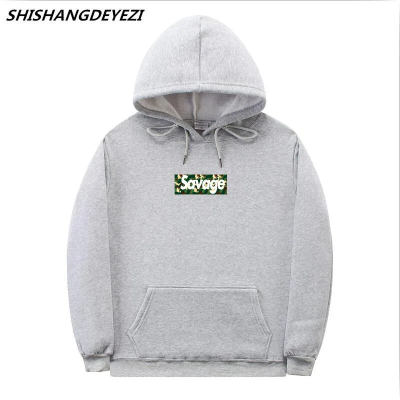 2018 новый камуфляж печати Savage Толстовки хип-хоп Street Wear кофты скейтборд Для