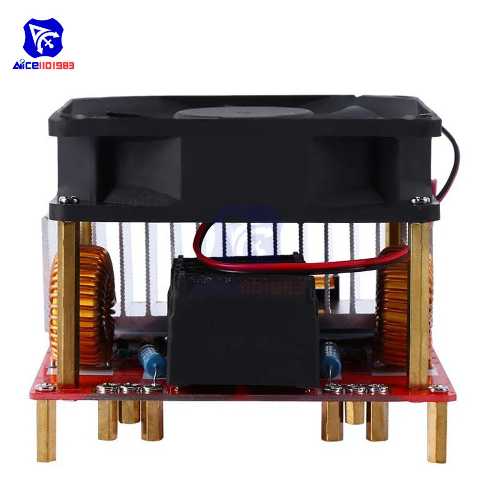 DC 24 V-36 V 500W ZVS низковольтная индукционная нагревательная плата модуль с вентилятором и нагревательной катушкой черный