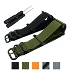 Ремешок для наручных часов Zulu, нейлоновый браслет с длинным нейлоновым сердечником, с адаптерами-наконечниками, 24 мм