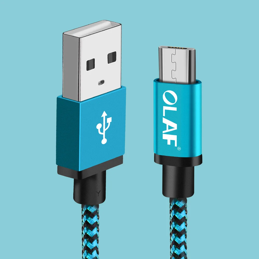 Blue Олаф Micro USB кабель 1 м 2 м 3 м type C USB C кабель для samsung huawei Xiaomi Быстрая зарядка USB кабель для iPhone 7 X Xs шнур для передачи данных - Цвет: Blue