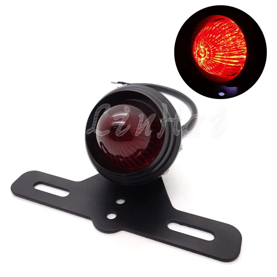 Мотоциклетный черный металлический цилиндрический светодиодный задний стоп