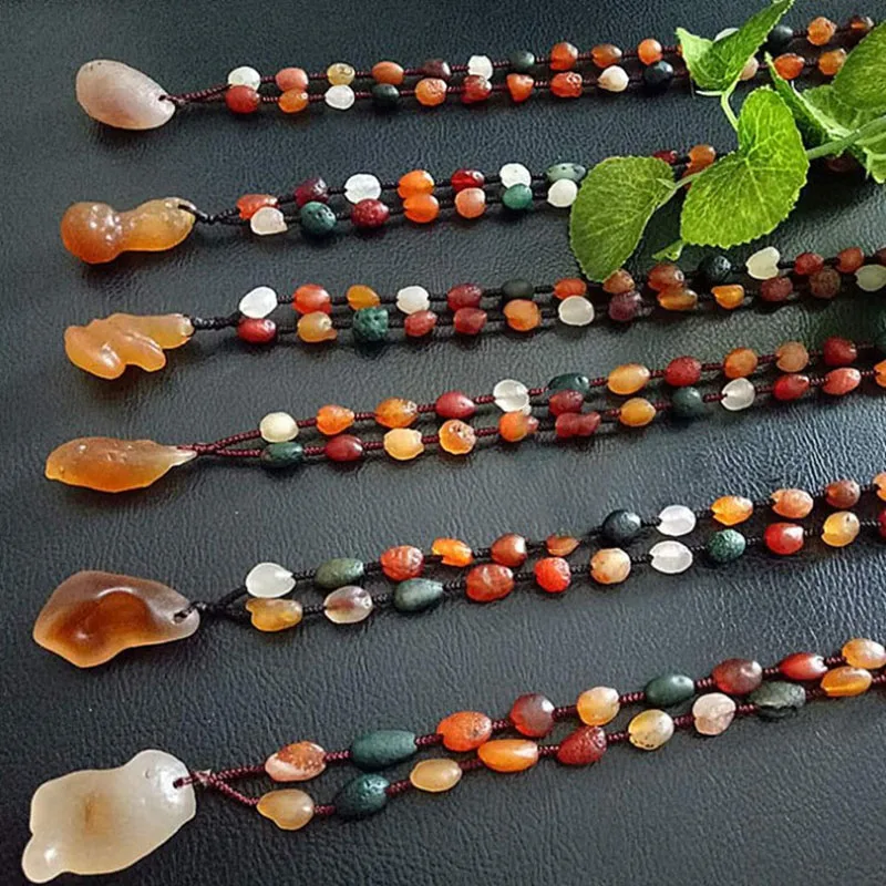 2019 ручной работы Нерегулярные Гоби камень изюм ожерелье из бусин ткань конфеты