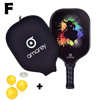 Абсолютно Новая высококачественная ракетка и ракетка Pickleball из графитового углеродного волокна для лица, ракетка Pickleball для спорта на открытом воздухе и в помещении - Цвет: F 1 racket 3 balls