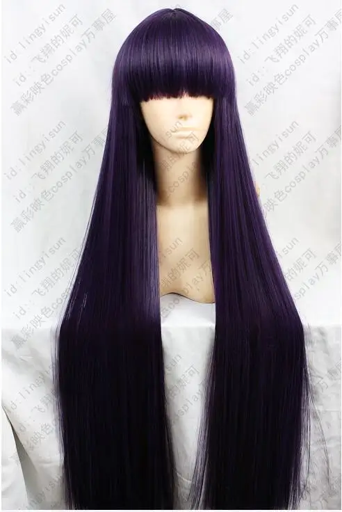 

Anime Inu x Boku SS Shirakiin Riricho Cosplay Wig 100cm Long Purple Black Heat Resistant Synthetic Hair Wigs + Wig Cap