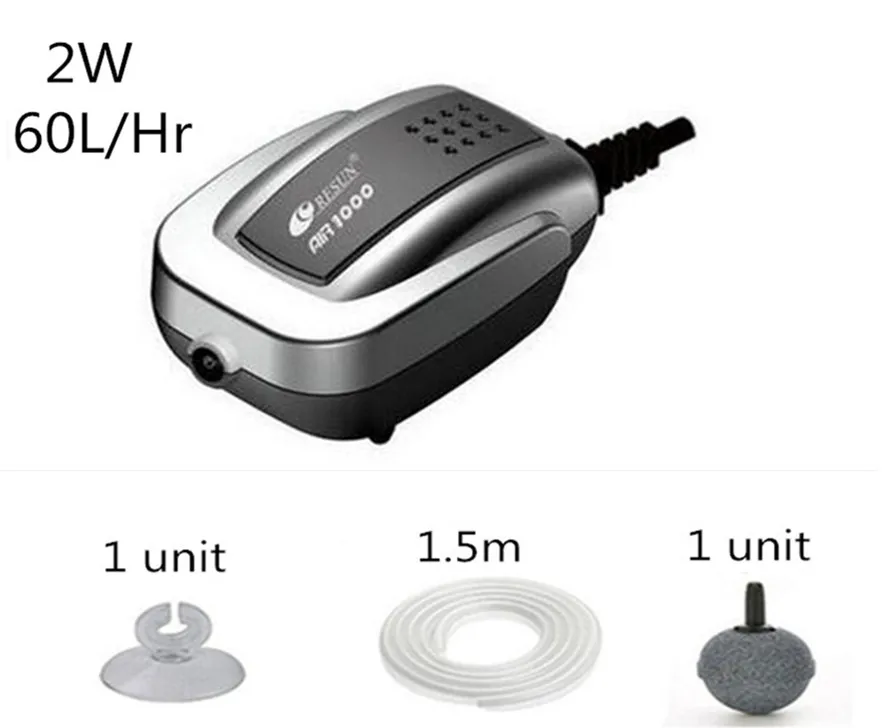 AIR1000 A SET Тихий аквариумный воздушный насос для аквариума кислородный компрессор аэратор для аквариума воздушный поток производитель Prump для аквариума - Цвет: AIR1000 A SET