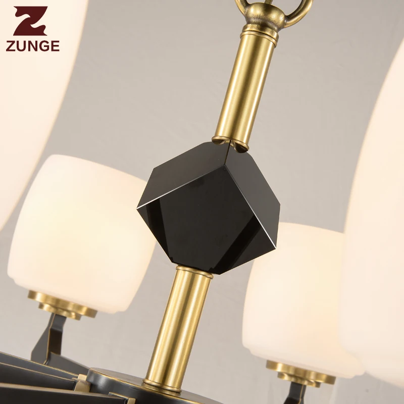 Modern LED luxury copper Chandelier Lights in the Living Room M790 large glass lighting fixtures lampadari lustre para sala | Лампы и