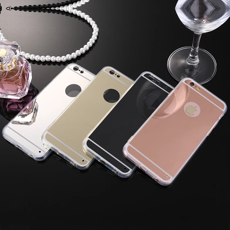 Hot Mirror Electroplating Soft Clear TPU Case For iphone 6 6S 4.7 inch / Plus 5SE 5S 5 SE Back Cover Phone Bags Cases Aifon | Мобильные