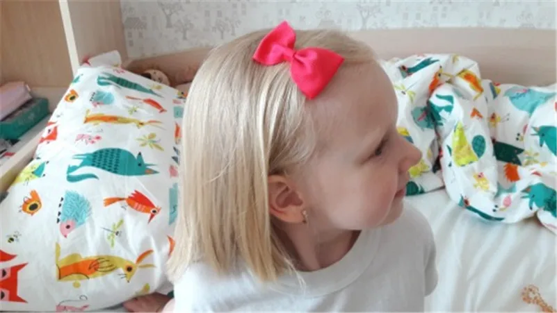 

20PC/SET Ribbon Hair Bows Summer Style Kid Handmade Hair Accessories Cute Mini Bow Barrette for Children Solid Hairclip for Girl
