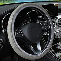 Серый Чехол рулевого колеса автомобиля искусственная кожа Эластичный Нескользящий Авто Руль тиснение кожа над автомобилем-Стайлинг - Название цвета: Серый