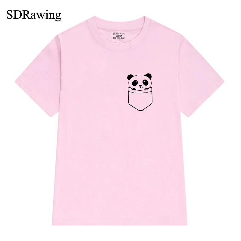 Harajuku Kawaii панда Медведь рубашка хлопковая Футболка для женщин lover Графический