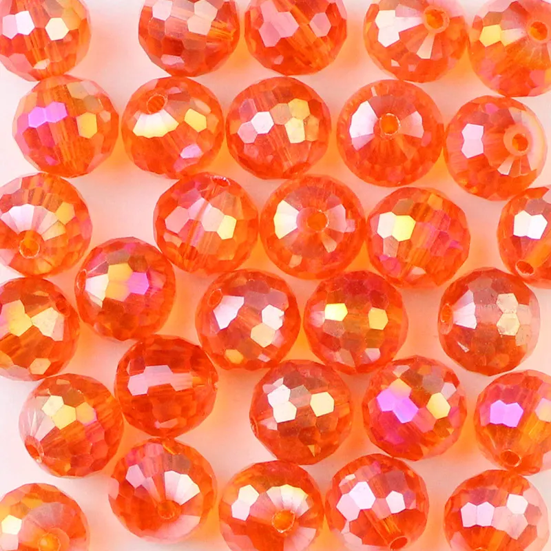 Orange WLYeeS 10 мм 30 шт Австрийские 96 граненые футбольные хрустальные бусины AB цветные стеклянные бусины для изготовления ювелирных изделий, сережек, браслетов своими руками - Цвет: Orange
