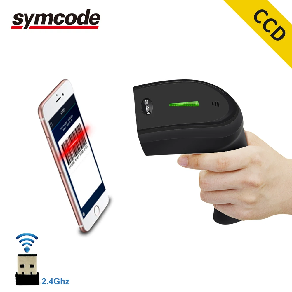Symcode CCD беспроводной сканер штрих-кода, расстояние передачи 30-100 метров, 16 м место для хранения, может считывать код 1D экрана