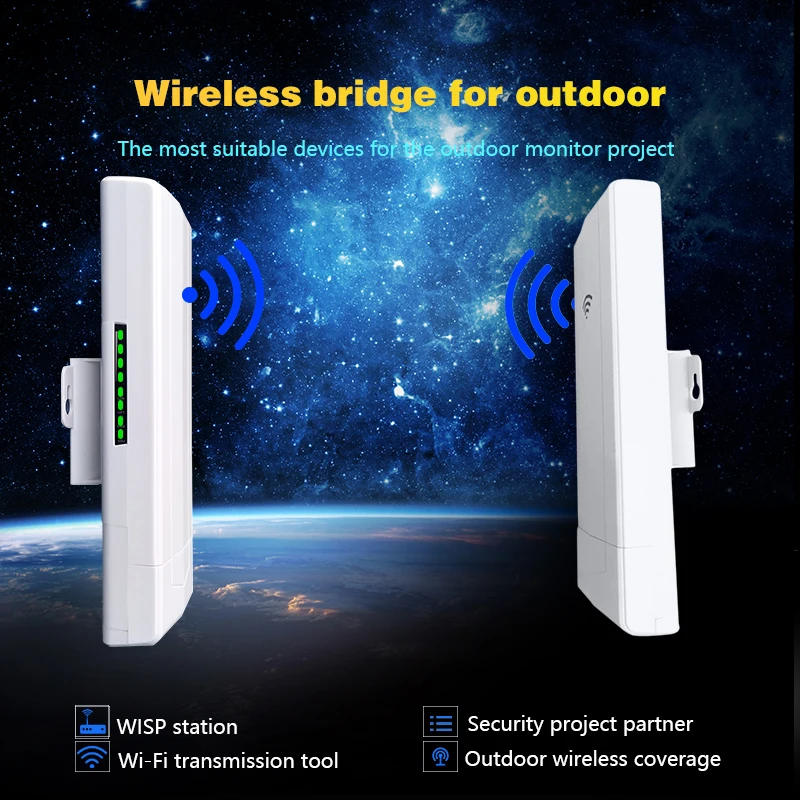 

Cioswi 3KM Wireless Wifi bridge outdoor bridge CPE wifi access point with powerful antenna and 2*10/100M LAN port 3KM