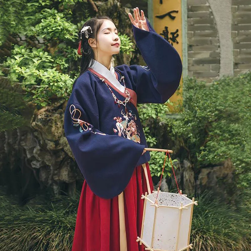 Вышивка Hanfu для женщин певцов традиционная сценическая одежда народное платье карнавальный наряд взрослой династии Мин косплей одежда DC1854