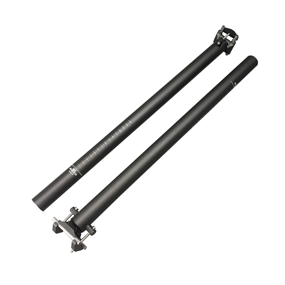 Matte 3K Carbon Folding Bike Seat Post Bicycle Tube 33.9/34.9*580MM For MTB / Road Parts | Спорт и развлечения
