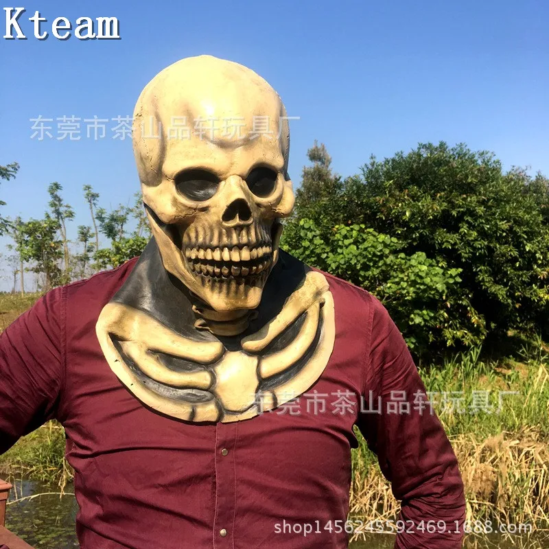 

Top Grade 100% Latex Scary Devil Zombie Mask Halloween Cosplay Party Horror Monster Mask Skull Latex Fancy Skeleton Mask Prop