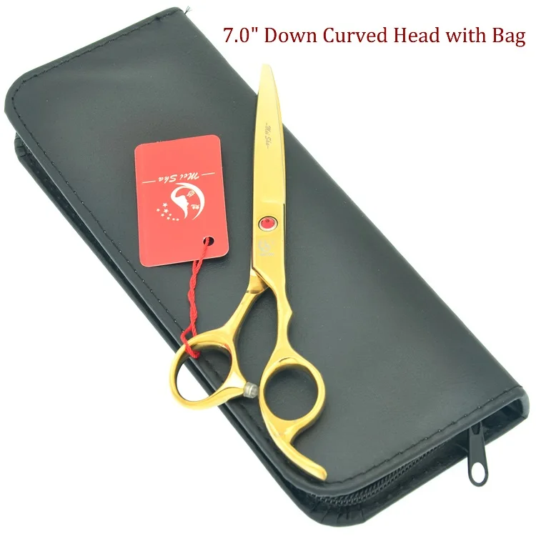 HB0098 with bag Meisha ножницы для ухода за домашними животными набор " Япония 440c ножницы для стрижки собак Щенок профессиональные режущие и изогнутые и истончающие ножницы HB0217 - Цвет: HB0098 with bag