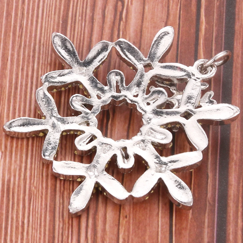 Высокого качества Циркон снежинка брелок Шарм с украшением в виде кристаллов