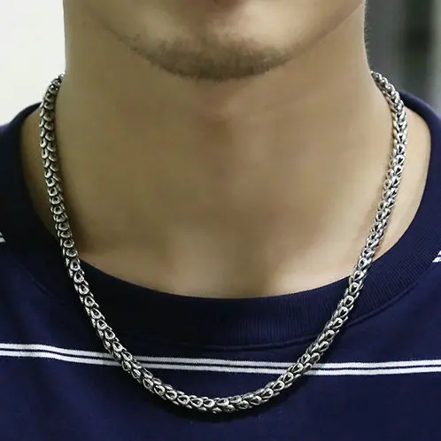 6 мм ширина 100% Настоящее серебро 925 пробы цепочка на шею для мужчин ювелирные
