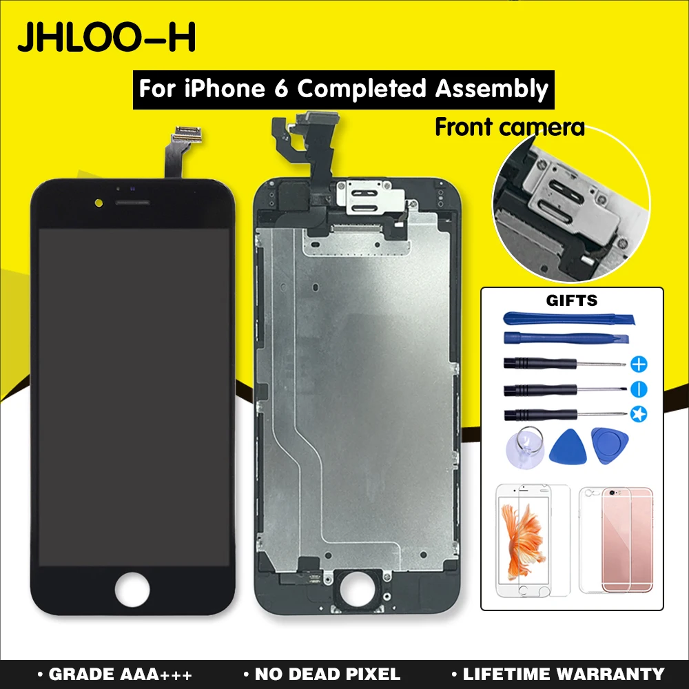 AAA+++ для iPhone 6 6S PLUS lcd полная сборка с камерой Кнопка Домой сенсорный экран для iPhone 5S Замена дисплея завершена
