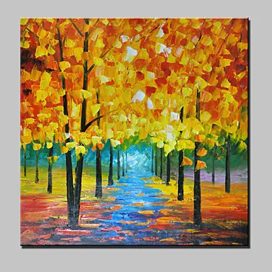 

Hand-Painted Gold Tree Abstract Landscape Modern Knife Oil Painting On Canvas Home Decor Wall Pictures for Living Room
