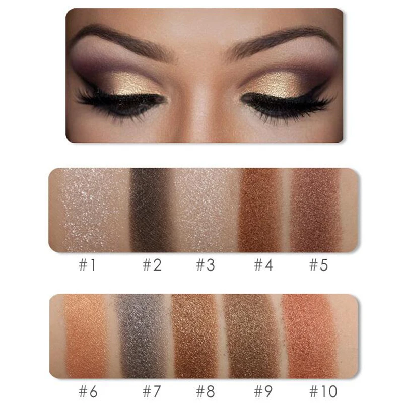 FOCALLURE 10 Цвета запеченные тени для век Eye shadow Palette в Shimmer Metallic глаз Макияж Косметика
