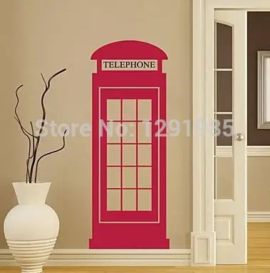 Телефонная коробка великобритания лондон настенная наклейка роспись декор