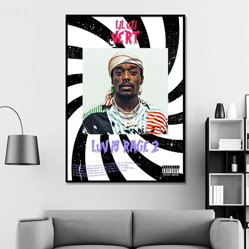 Lil УЗИ верт Luv is Rage 2 альбом поп музыки крышка плакат музыкальной звезды печать на