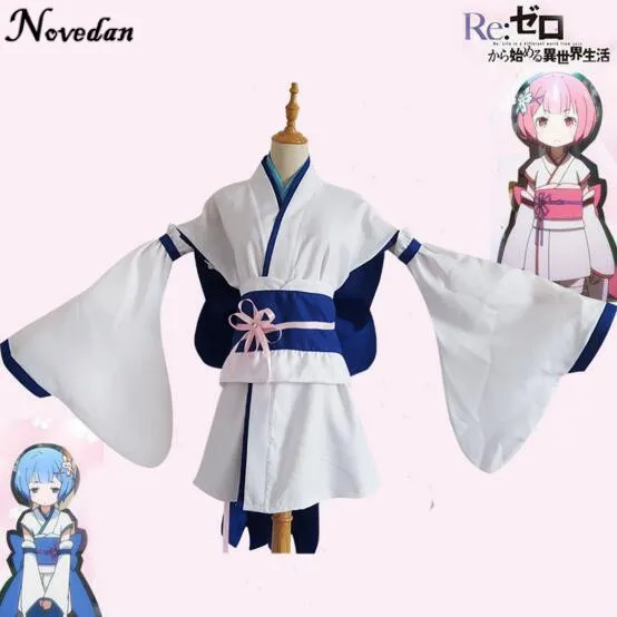 Аниме Re:Zero Kara Hajimeru Isekai Seikatsu жизнь в другом мире Rem и Ram Косплей Костюм кавайное