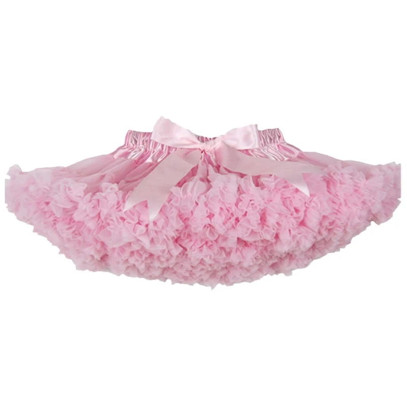 Buenos Ninos пушистые шифоновые юбки Pettiskirt для девочек 2-18 лет однотонные юбки-пачки для девочек танцевальная юбка новогодняя тюлевая юбка Petticoat - Цвет: Pink