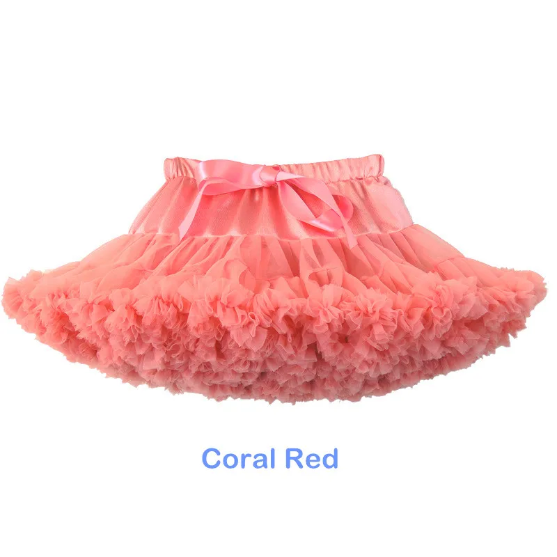 coral red Г. Юбка-пачка для девочек Пышная красная одежда для маленьких девочек vetement enfant fille Jupe юбка-пачка s Saias tutu falda infantil menina - Цвет: coral red