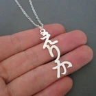 Заказное вертикальное японское имя ожерелье из нержавеющей стали серебряный цвет Катакана хирагана именная табличка заявление ожерелье лучшие подарки