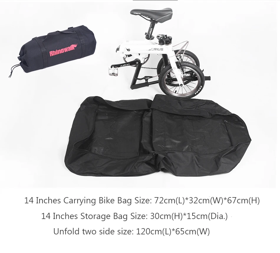 Rhinowalk MTB велосипедная сумка для хранения транспорта, сумка для велоспорта, 20 дюймов, складная велосипедная сумка для переноски, переносная утолщенная дорожная сумка