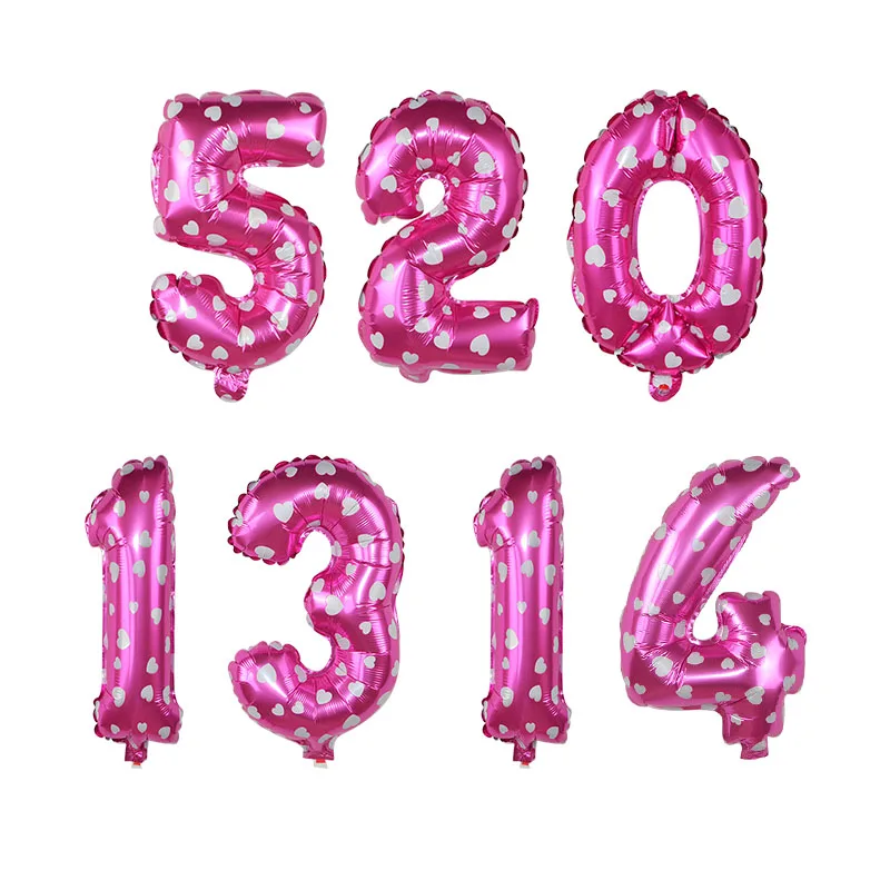 16 дюймов цифра фольга шары День рождения Свадебные украшения красный надувной
