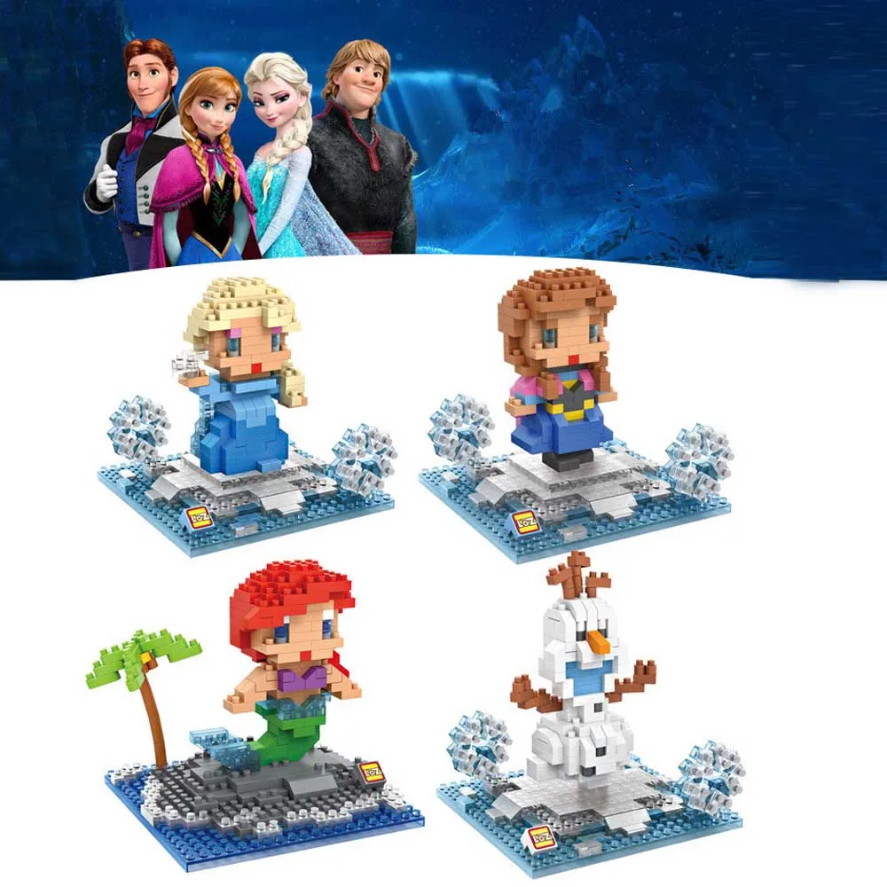Мультфильм Фильмы Принцесса Ариэль Эльза Анна Олаф Игрушки Куклы Building Block модель