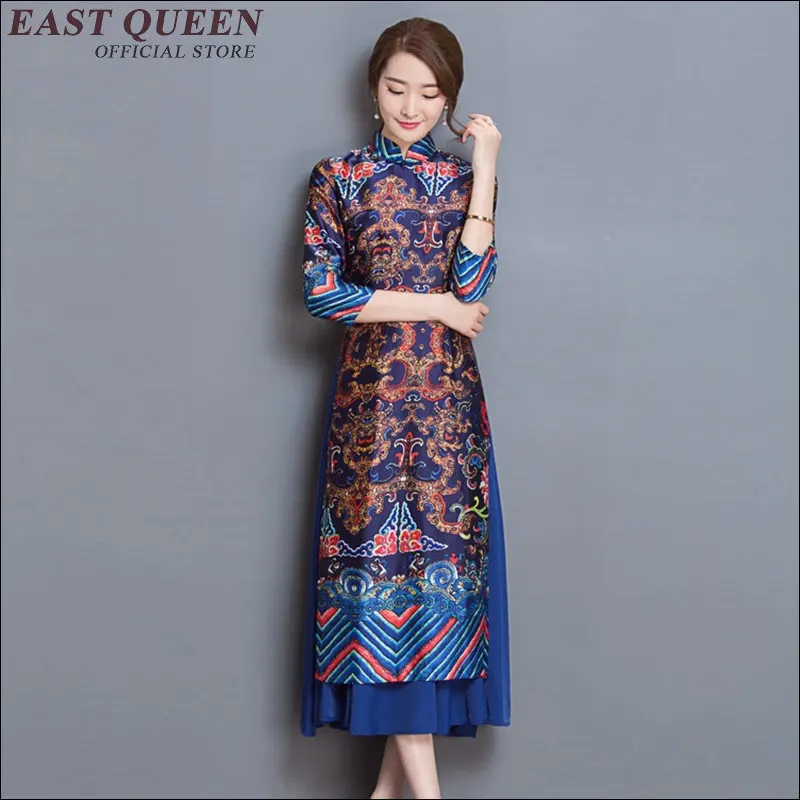 Очаровательное Ретро китайское женское осенне-зимнее велюровое платье Ципао